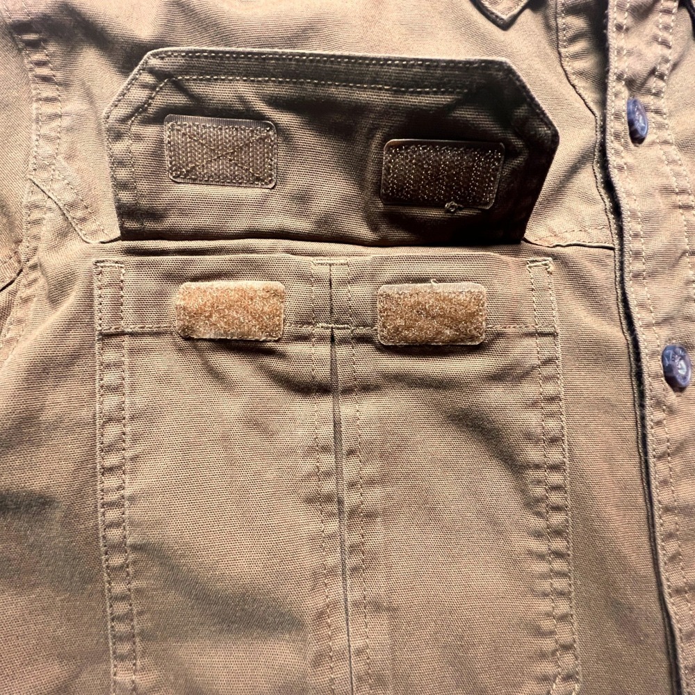 Duluth Men's DuluthFlex Fire Hose Lightweight WorkShirt Brown Tan Workwear Large - Picture 8 of 14